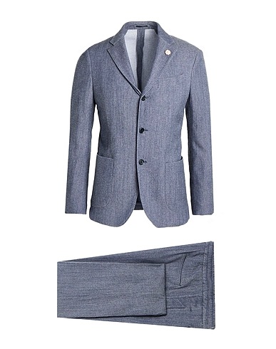 LARDINI Suits Blue 72% Wool, 21% Cotton, 4% Polyamide, 2% Cashmere, 1% Elastane