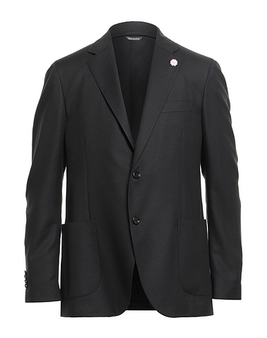LARDINI Blazer Black 70% Wool, 30% Silk
