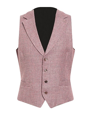 LUIGI BIANCHI Mantova Suit vest Pink 55% Linen, 25% Silk, 20% Cotton