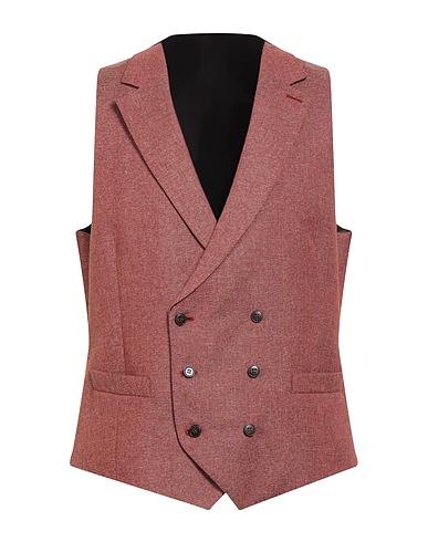 LUIGI BIANCHI Mantova Suit vest Burgundy 65% Wool, 30% Cotton, 5% Silk