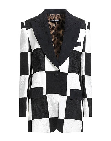 DOLCE&GABBANA Blazer Black 38% Cotton, 22% Polyester, 20% Viscose, 19% Synthetic fibers, 1% Silk