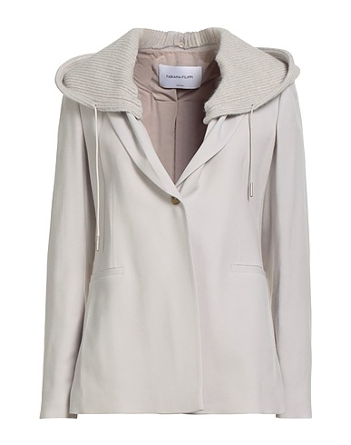 FABIANA FILIPPI Giacca Grigio chiaro 94% Lana Vergine, 5% Poliammide, 1% Elastan, Lana mohair, Lana di alpaca