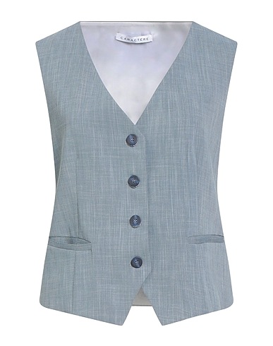 CARACTÈRE Waistcoat Slate blue 52% Polyester, 45% Viscose, 3% Elastane
