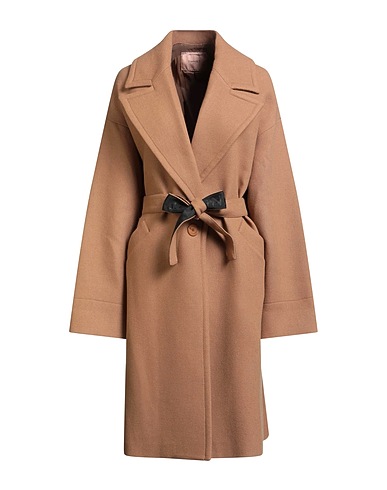 TWINSET Coat Camel 50% Wool, 40% Polyester, 10% Polyamide