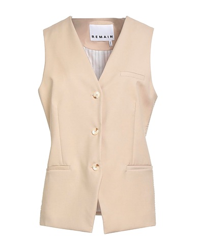 REMAIN BIRGER CHRISTENSEN Waistcoat Beige 67% Recycled polyester, 26% Viscose, 7% Wool