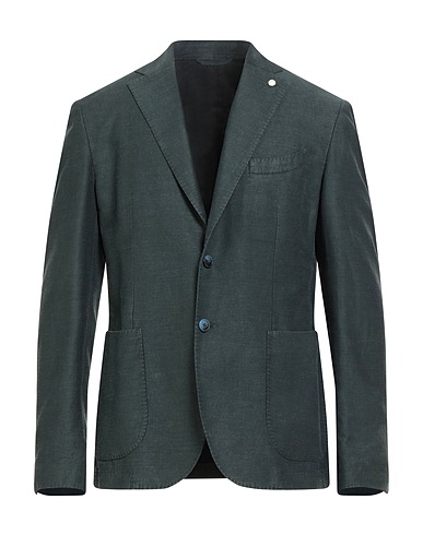 LUIGI BIANCHI Mantova Blazer Dark green 89% Cotton, 11% Polyamide