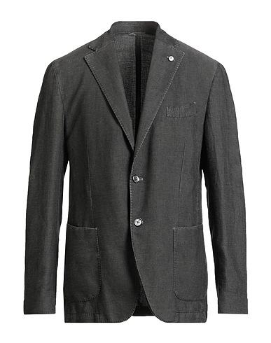 LUIGI BIANCHI Mantova Blazer Grey 58% Linen, 42% Cotton