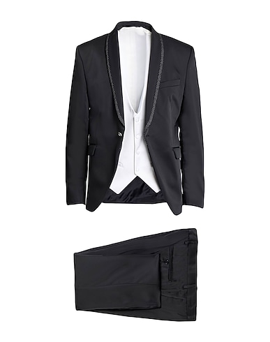 ANDREA VERSALI Suits Black 50% Wool, 50% Polyester