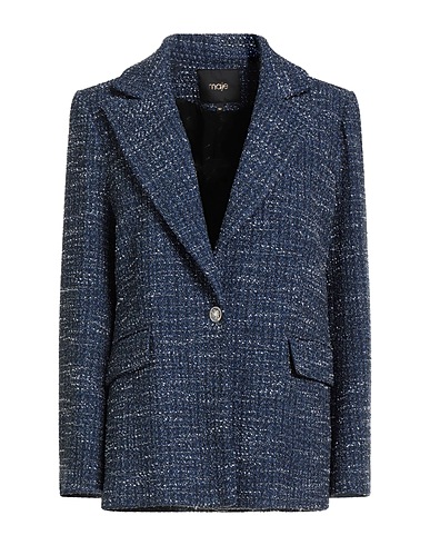 MAJE Blazer Navy blue 45% Cotton, 42% Polyester, 8% Acrylic, 3% Polyamide, 2% Other Fibres