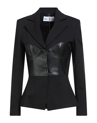 SIMONA CORSELLINI Blazer Black 65% Viscose, 32% Polyamide, 3% Elastane