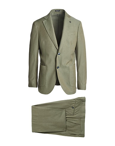 BRERAS Milano Suits Military green 93% Cotton, 7% Silk