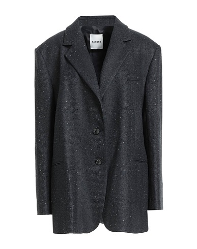 SANDRO Blazer Charcoal 100% Wool