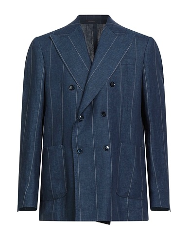 AL DUCA D'AOSTA Blazer Navy blue 100% Linen
