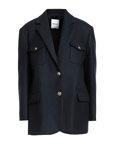 SANDRO Blazer Midnight blue 80% Acrylic, 20% Wool, Polyester