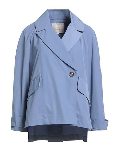 ALESSIA SANTI Double breasted pea coat Light blue 55% Polyester, 45% Cotton