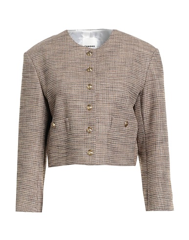 SANDRO Jacket Beige 62% Viscose, 35% Polyester, 3% Elastane