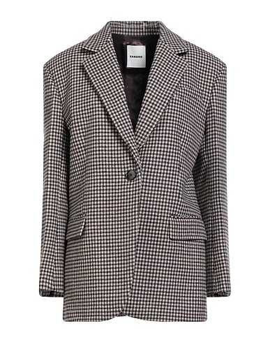 SANDRO Blazer Beige 70% Wool, 15% Polyester, 10% Polyamide, 5% Other Fibres