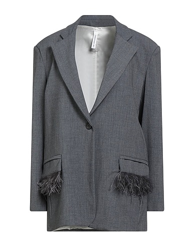 TENSIONE IN Blazer Grey 68% Polyester, 28% Viscose, 4% Elastane