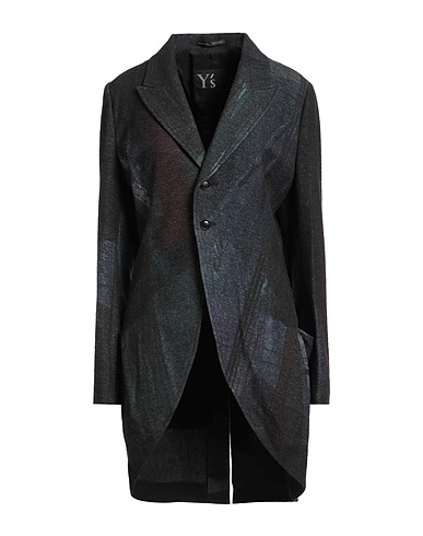 Y'S YOHJI YAMAMOTO Пальто Тёмно-зелёный 70% Хлопок, 30% Шерсть, Нейлон