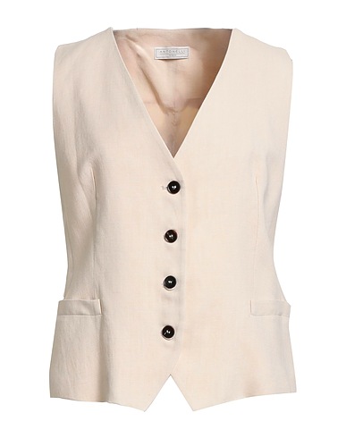 ANTONELLI Waistcoat Beige 73% Viscose, 27% Linen