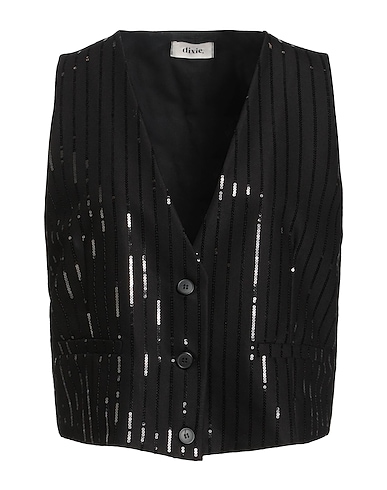 DIXIE Gilet Nero 62% Poliestere, 35% Viscosa, 3% Elastan, Cotone