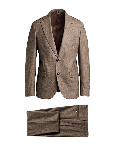 BRERAS Milano Suits Dark brown 99% Virgin Wool, 1% Elastane