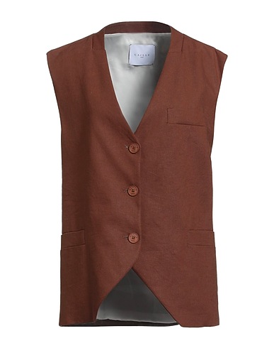 GAëLLE Paris Vest Chocolate brown 55% Viscose, 45% Linen