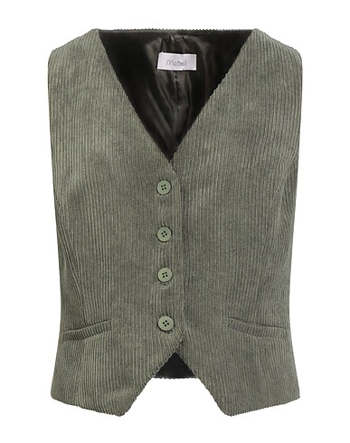 MOTEL Waistcoat Military green 87% Polyester, 10% Polyamide, 3% Elastane
