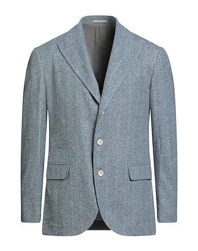 BRUNELLO CUCINELLI Blazer Light blue 51% Silk, 47% Wool, 2% Cashmere