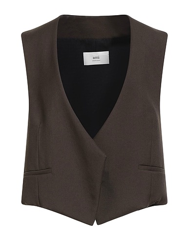 AMI ALEXANDRE MATTIUSSI Weste Dunkelbraun 100% Schurwolle