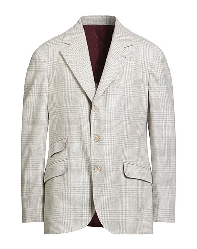 BRUNELLO CUCINELLI Blazer Off white 64% Wool, 33% Silk, 2% Cashmere, 1% Elastane