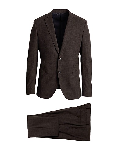 MANUEL RITZ Suits Dark brown 84% Polyester, 14% Viscose, 2% Elastane