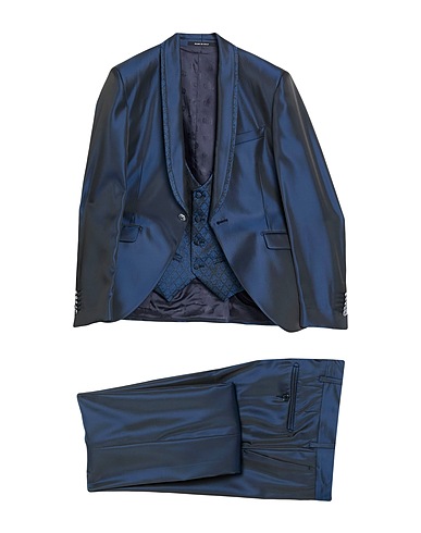 ANDREA VERSALI Suits Blue 57% Polyester, 43% Viscose