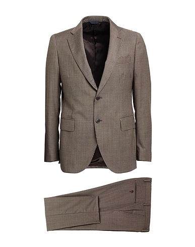 TOMBOLINI Suits Brown 100% Virgin Wool