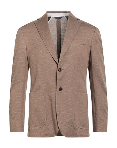 TOMBOLINI Blazer Light brown 84% Cotton, 8% Wool, 5% Silk, 3% Linen