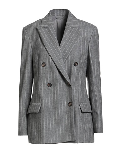 BRUNELLO CUCINELLI Blazer Grey 100% Virgin Wool, Brass