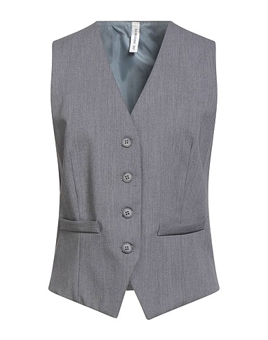 TENSIONE IN Waistcoat Grey 63% Polyester, 25% Viscose, 8% Wool, 4% Elastane