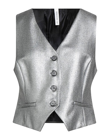 TENSIONE IN Waistcoat Silver 76% Polyester, 18% Viscose, 3% Polyurethane, 3% Elastane