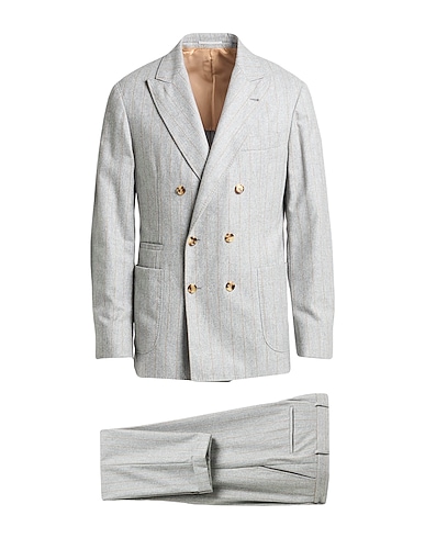 BRUNELLO CUCINELLI Suits Light grey 89% Wool, 6% Silk, 5% Cashmere