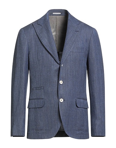 BRUNELLO CUCINELLI Blazer Navy blue 63% Wool, 20% Silk, 17% Linen