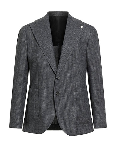 LUIGI BIANCHI Mantova Blazer Charcoal 60% Linen, 40% Wool