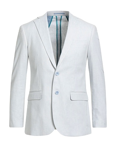 HERMAN & SONS Blazer Sky blue 55% Cotton, 44% Linen, 1% Elastane