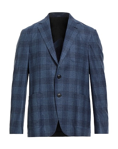FEDELI Blazer Slate blue 89% Wool, 6% Silk, 5% Cashmere