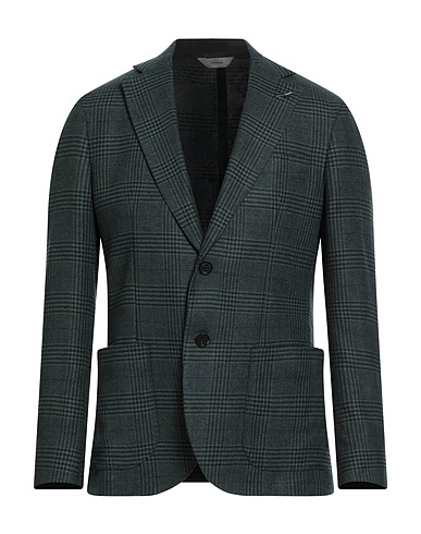 PAOLONI Blazer Dark green 64% Wool, 32% Polyester, 4% Polyamide
