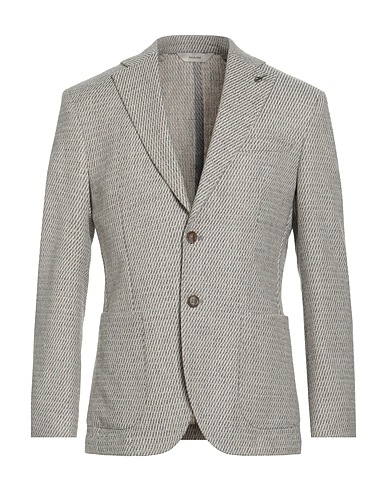 PAOLONI Blazer Light grey 73% Virgin Wool, 24% Cotton, 2% Cashmere, 1% Elastane