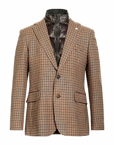 MANUEL RITZ Blazer Camel 45% Wool, 32% Polyester, 13% Acrylic, 9% Polyamide, 1% Elastane