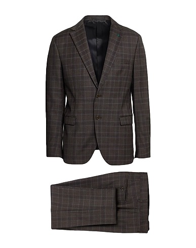 MANUEL RITZ Suits Brown 98% Wool, 2% Elastane