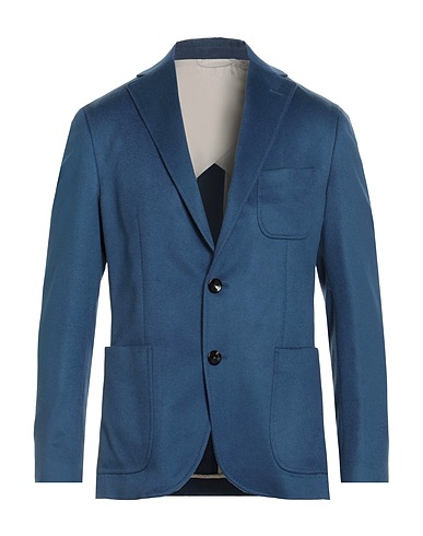 AGNONA Blazer Slate blue 100% Cashmere, Calfskin, Metal