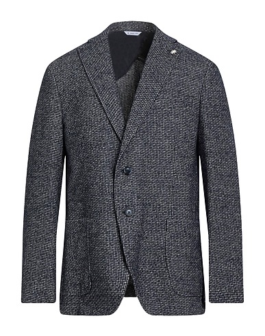 MANUEL RITZ Blazer Navy blue 38% Cotton, 32% Polyester, 20% Acrylic, 10% Wool