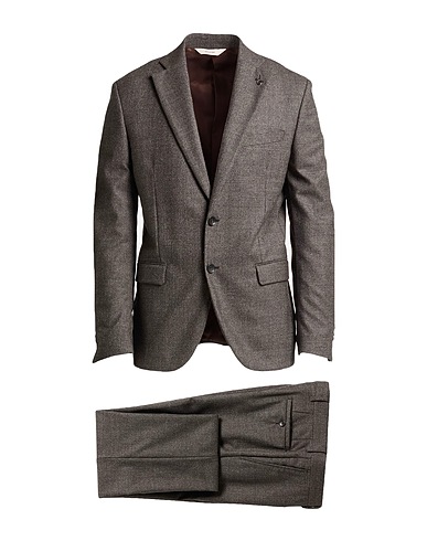 PAOLONI Suits Chocolate brown 98% Virgin Wool, 2% Elastane